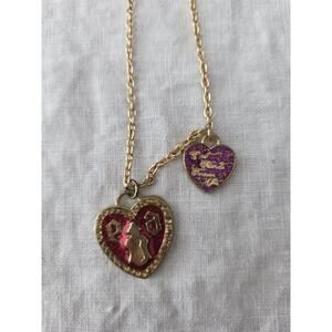 Ever After High Gold Tone Charm Enamel Heart Necklace 2014 HTF Rare